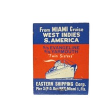 Vintage Matchbook Eastern Shipping Corp SS Bahama Star Full Unstruck Adv... - $12.47