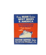 Vintage Matchbook Eastern Shipping Corp SS Bahama Star Full Unstruck Adv... - €10,68 EUR