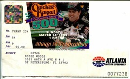 Cracker Barrel 500 NASCAR Race Ticket Stub 3/14/1999-Atlanta Motor Speedway-VG - £17.86 GBP