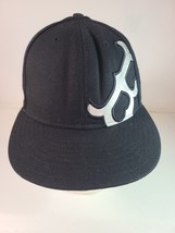 Boston Red Sox Fitted Hat Cap Size 7 Black White Wool New Era 59Fifty - $19.75