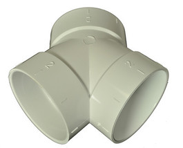 Central Vacuum PVC 2&quot; 3 way Coupling Elbow 06-0623-01 - $4.19