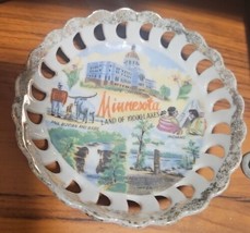 Vintage Souvenir Minnesota Plate Bowl Ash Tray 4 1/2&quot; Wide - $5.93