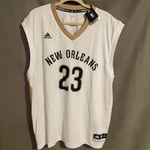 New Orleans Pelicans Anthony Davis #23 Adult Replica Jersey White &amp; Gold... - £44.96 GBP