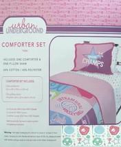 Girls Varsity Sports Twin Comforter Sheets Sham Wall Stickers Bedding Set New - £86.60 GBP