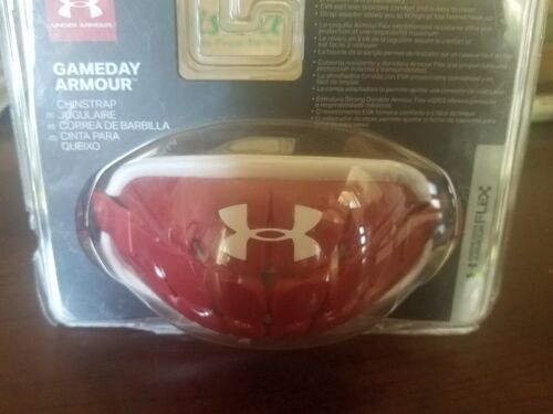 Football Under Armour #1275530 Adult UA Gameday Armour Chin Strap Red/Wh... - $59.28