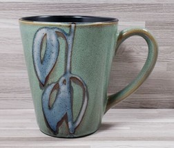 Green Speckled Leaf Pattern Stoneware 10 oz. Coffee Mug Cup - £12.26 GBP