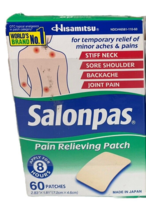 Salonpas 8-Hr Pain Relieving Patch for Minor Aches Muscles &amp; Joints, 60 Patches - £6.65 GBP