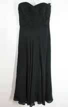 Lauren Ralph Lauren 4 Black Silk Chiffon Strapless Formal Maxi Dress - £39.14 GBP