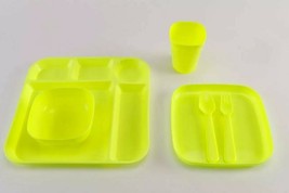 Your Zone ~ Six (6) Piece Set ~ Kids Dinnerware ~ Plastic ~ Yellow - £11.85 GBP