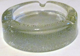 Vintage Blenko Round Ashtray Pressed Polished &amp; Designed Clear Glass - $850.26 MXN
