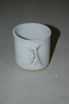 Artist Signed Small Art Pottery Vase Abstract White Design - £15.72 GBP