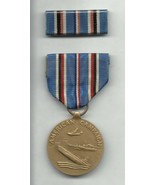 AMERICAN CAMPAIGNE full size Medal &amp; BAR 1941-1945 with crimp brooch ww2... - $1,140.36 MXN