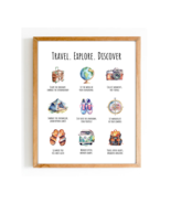 Watercolor Travel Poster Travel Wall Art Home Decor - Digital Download - $1.19