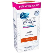 Secret Clinical Strength Anti-Perspirant Deodorant Smooth Solid, Sport Fresh Sce - £39.01 GBP