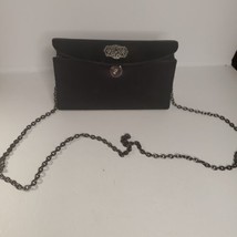 franchi black silk evening bag with rhinestones  - £15.91 GBP