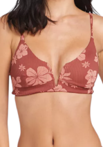 Volcom Juniors&#39; Sunbaked Floral Ribbed V-Wire Bikini Top Size M - Mauverose - $18.32
