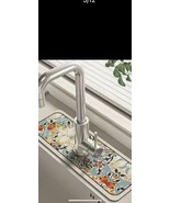 Floral Sink Faucet Mat Vintage Garden Absorbent Artificial Leather Easy ... - $18.70