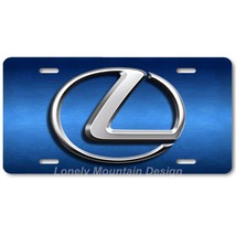 Lexus &quot;L&quot; Logo Inspired Art on Blue FLAT Aluminum Novelty Auto License Tag Plate - £14.32 GBP