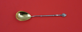 Russian Sterling Silver Ice Cream Spoon GW ovoid 875 silver w/leaf handl... - €59,17 EUR