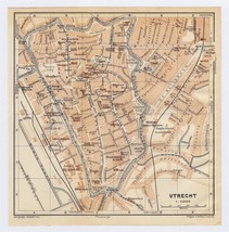 1910 Antique City Map Of Utrecht / Holland Netherlands - £16.93 GBP