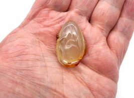 Chinese Hand Sculpted Translucent Agate Pendant Fruit or Vegetable Desig... - £20.71 GBP