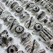 10Pcs Hot Sale Full Crystal Rhinestone Silver Plated Rings For Women Fashion Who - £12.98 GBP
