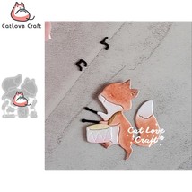 Circus Fox Playing Drums Metal Cutting Dies Scrapbooking Card Making Craft - $9.05