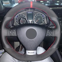 Black Suede Diy Car Steering Wheel Cover For Volkswagen Golf 5 Mk5 Gti Vw - £18.30 GBP