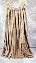 Women&#39;s Floral Embroidered Maxi Skirt Long Boho Summer Skirt Size XL Brown - £34.04 GBP