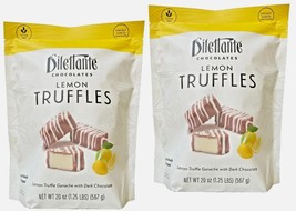 2-PACK DILETTANTE CHOCOLATES LEMON TRUFFLES GANACHE w/ DARK CHOCOLATE 20... - $39.56