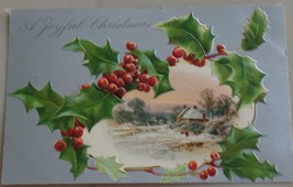 Fabulous Vintage Embossed Postcard &quot;A Joyful Christmas&quot; - Vgc - Pretty Postcard - £4.73 GBP