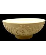 Vintage Haeger Pottery Bowl Planter 102 Leaf Swirl 8&quot; Off White Tan Beige - $19.66 CAD