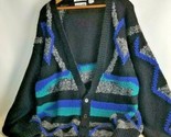 Pierre Cardin Mens Sweater Grandpa Sz Large Hand Knit Wool Button Down V... - $39.55