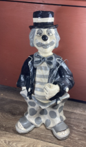 Vintage 1970s Paper Mache Clown Black And White Hobo - $49.99