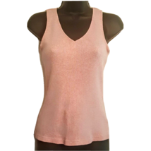 VTG Fashion Bug Perfect Fit Tank Top Small Pink Ribbed Sleeveless Shell Shirt - £10.10 GBP