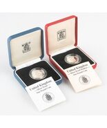 1988 Great Britain Silver 1 Pound Lot (2) Proof &amp; Piedfort w/ CoA Box KM... - €102,90 EUR