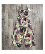 Athleta Alicia Keys Enlighten Up Jumpsuit 4 Purple Green Abstract Wide L... - $79.73