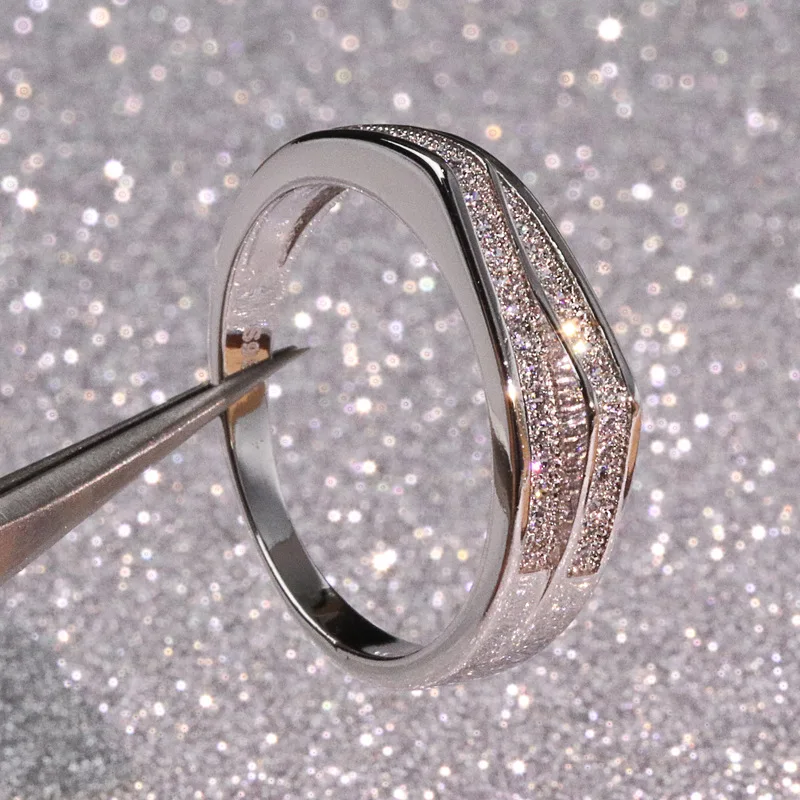 100% Real 925 Silver Sterling VS1 Diamond Ring for Women 1 Carats Topaz Bizuteri - £21.38 GBP