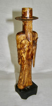 ANTIQUE VINTAGE ORIGINAL HAND CARVED BEARDED CHINESE FIGURE IN HAT w/ STICK - $282.25 MXN