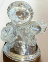 GOEBEL Clear Lead Crystal Angel Bell 3.5" Angel With Accordian 1981 West Germany image 6