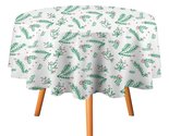 Xmas Green Leaf Tablecloth Round Kitchen Dining for Table Cover Decor Home - £12.82 GBP+