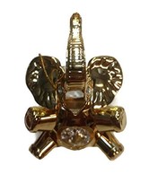 24K Gold Plated Sitting Elephant with Austrian Crystal Components 3 inches - £15.66 GBP