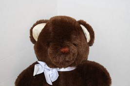 R Dakin Teddy Bear 12" Baby Things Dark Brown Plush Satin Ears Soft Toy Vtg 1985 - $34.83