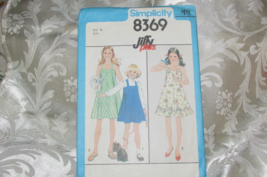SIMPLICITY PATTERN 8369 girl's 12 plus dress or jumper, cut (sew drwr) - $3.50