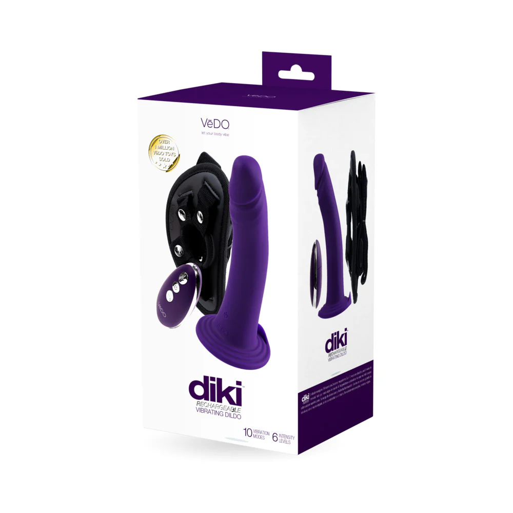 Vedo Diki Vibrating Dildo With Harness - $98.00