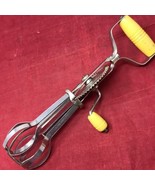 VTG Taplin MFG Wood Yellow Hand Mixer Beater Stainless New Britain Conn ... - $14.84