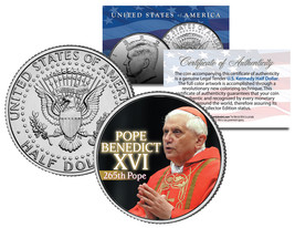 POPE BENEDICT XVI Colorized JFK Kennedy Half Dollar U.S. Coin * 265th Po... - €10,63 EUR