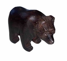 Carved Wooden Bear Made In Mexico Small Decor Shelf Sitter Whatnot Collectible - £13.51 GBP