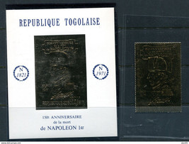Togo 1971 SS Imperf+stamp Perf MNH Napoleon death Sesquicentennial Gold ... - $39.60