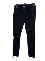 Old Navy Women&#39;s Jeans Rockstar Super Skinny Ankle Frayed Hem Distressed... - £15.47 GBP